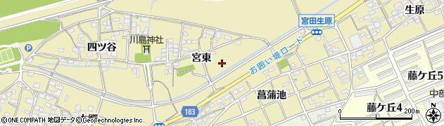 愛知県江南市宮田町宮東周辺の地図