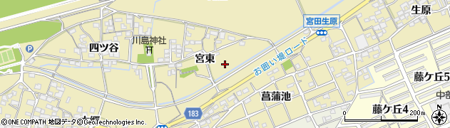 愛知県江南市宮田町（宮東）周辺の地図