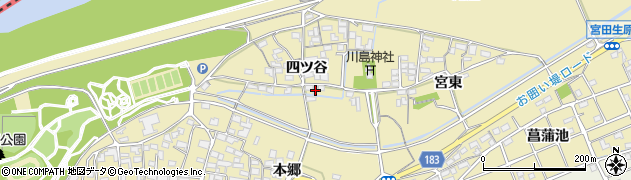 愛知県江南市宮田町（四ツ谷）周辺の地図