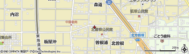 愛知県一宮市北方町北方北曽根26周辺の地図