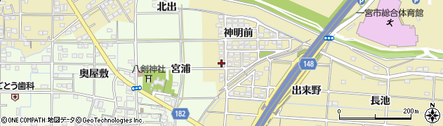 愛知県一宮市光明寺神明前32周辺の地図