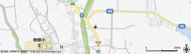 京都府綾部市物部町（金屋）周辺の地図