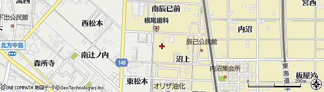 愛知県一宮市北方町北方沼上3周辺の地図