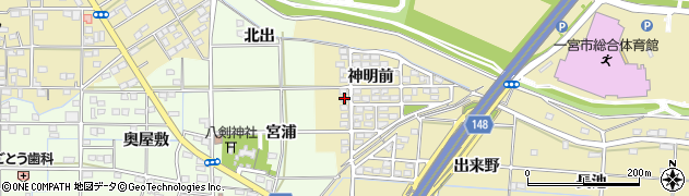 愛知県一宮市光明寺神明前29周辺の地図