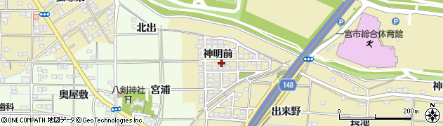 愛知県一宮市光明寺神明前64周辺の地図