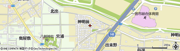 愛知県一宮市光明寺神明前68周辺の地図