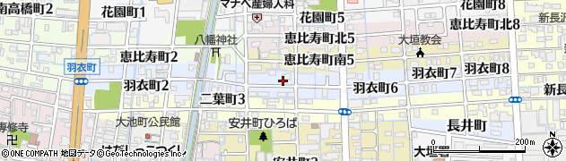 岐阜県大垣市羽衣町周辺の地図