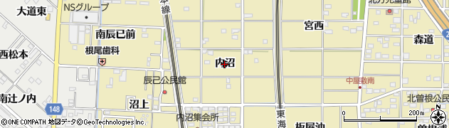 愛知県一宮市北方町北方（内沼）周辺の地図