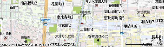 岐阜県大垣市羽衣町3丁目周辺の地図