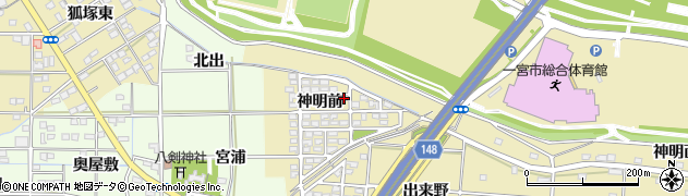 愛知県一宮市光明寺神明前88周辺の地図