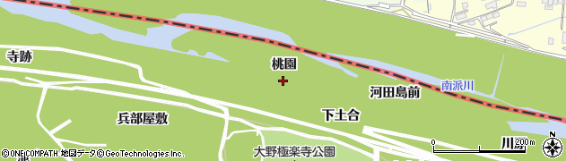 愛知県一宮市浅井町大野桃園周辺の地図