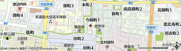 岐阜県大垣市今岡町周辺の地図