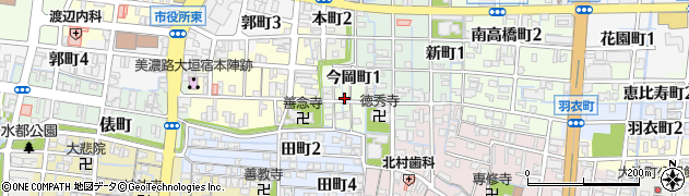 岐阜県大垣市今岡町周辺の地図
