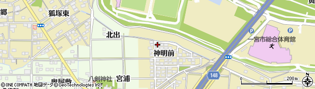 愛知県一宮市光明寺神明前99周辺の地図