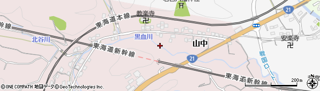 岐阜県関ケ原町（不破郡）山中周辺の地図
