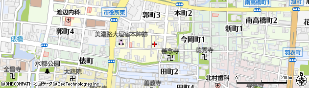 岐阜県大垣市竹島町周辺の地図