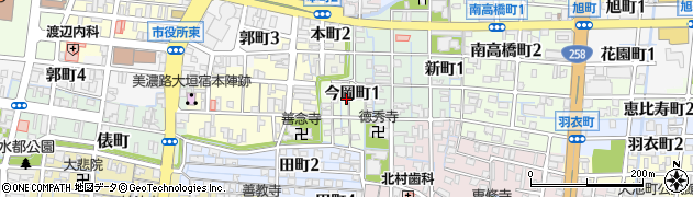 岐阜県大垣市今岡町1丁目周辺の地図