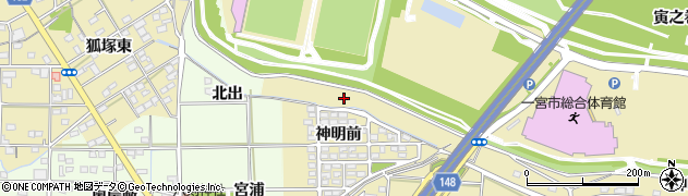 愛知県一宮市光明寺神明前周辺の地図