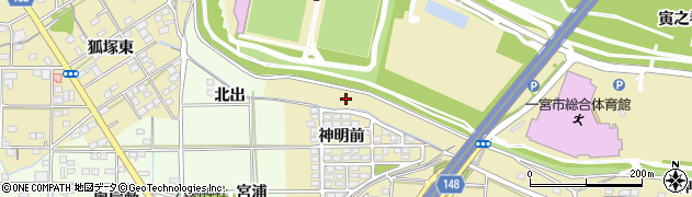愛知県一宮市光明寺（神明前）周辺の地図