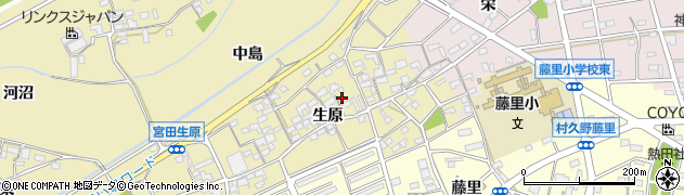愛知県江南市宮田町生原周辺の地図