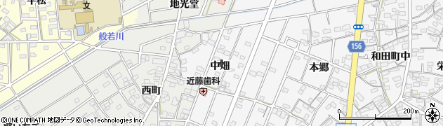 愛知県江南市和田町（中畑）周辺の地図