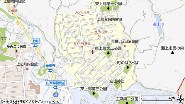 〒247-0021 神奈川県横浜市栄区東上郷町の地図