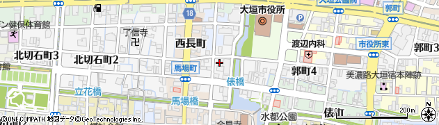 岐阜県大垣市西外側町周辺の地図