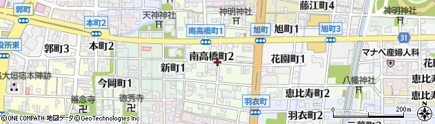 岐阜県大垣市南高橋町周辺の地図
