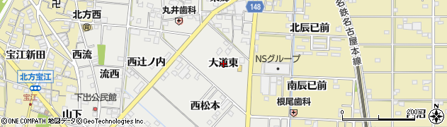 愛知県一宮市北方町中島（大道東）周辺の地図