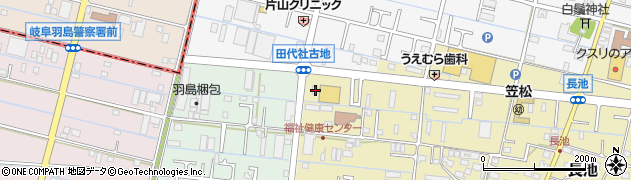 岐阜県羽島郡笠松町長池松周辺の地図