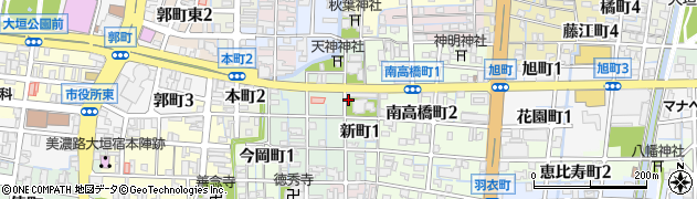 岐阜県大垣市新町1丁目周辺の地図