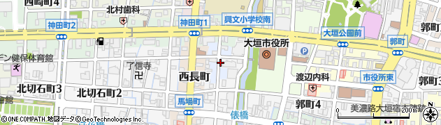 岐阜県大垣市鷹匠町周辺の地図