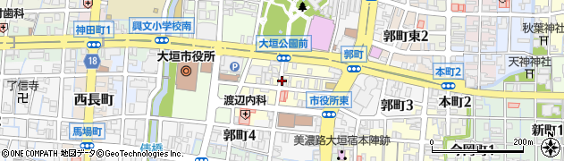 岐阜県大垣市御殿町周辺の地図