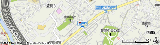 神奈川県横浜市栄区笠間周辺の地図