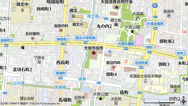 〒503-0000 岐阜県大垣市（以下に掲載がない場合）の地図