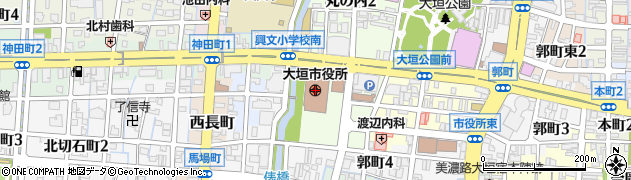 大垣市役所周辺の地図