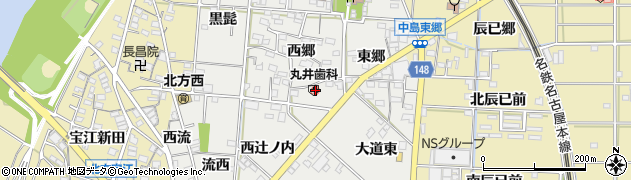 愛知県一宮市北方町中島西郷69周辺の地図