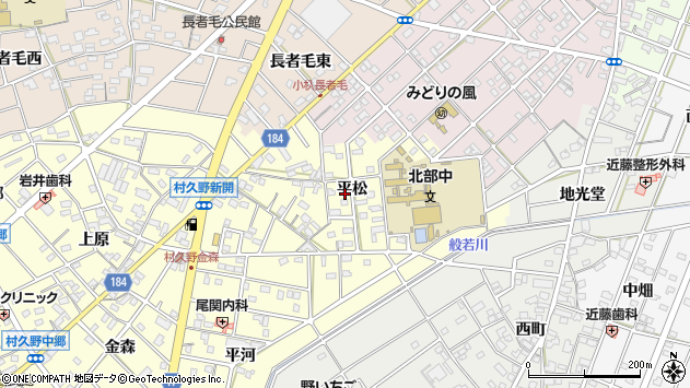 〒483-8074 愛知県江南市村久野町平松の地図