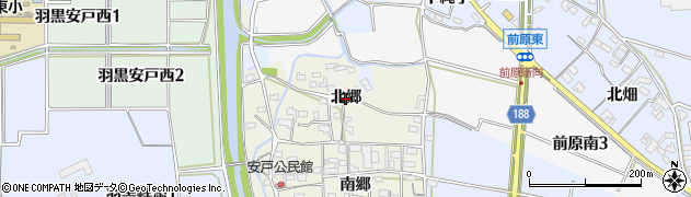 愛知県犬山市羽黒（北郷）周辺の地図