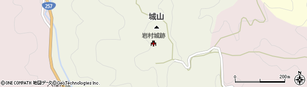 岩村城跡周辺の地図