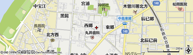 愛知県一宮市北方町中島西郷1393周辺の地図