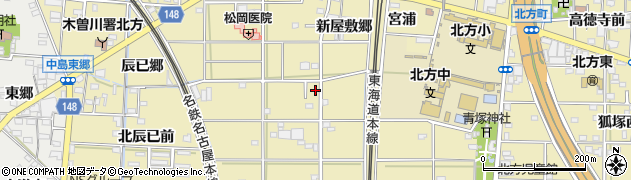 愛知県一宮市北方町北方新屋敷郷192周辺の地図