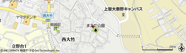 秦野市役所　西大竹児童館周辺の地図