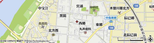愛知県一宮市北方町中島西郷1357周辺の地図
