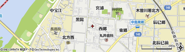 愛知県一宮市北方町中島西郷1361周辺の地図
