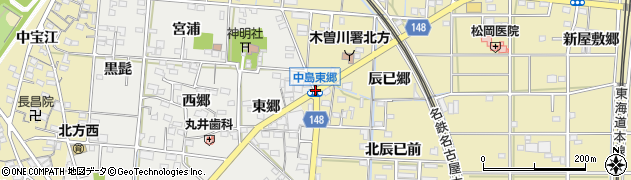 中島東郷周辺の地図