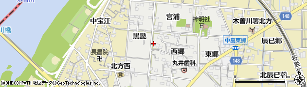 愛知県一宮市北方町中島西郷3周辺の地図