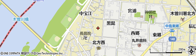 愛知県一宮市北方町北方（宝江東）周辺の地図