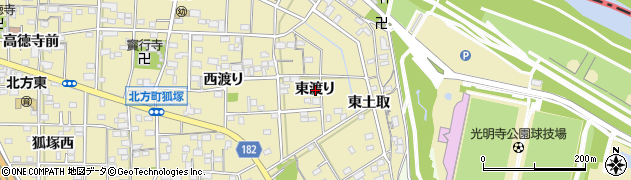 愛知県一宮市北方町北方東渡り周辺の地図