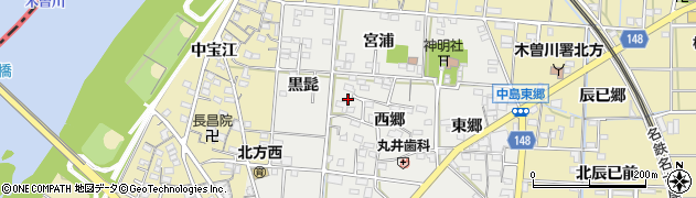 愛知県一宮市北方町中島西郷1345周辺の地図
